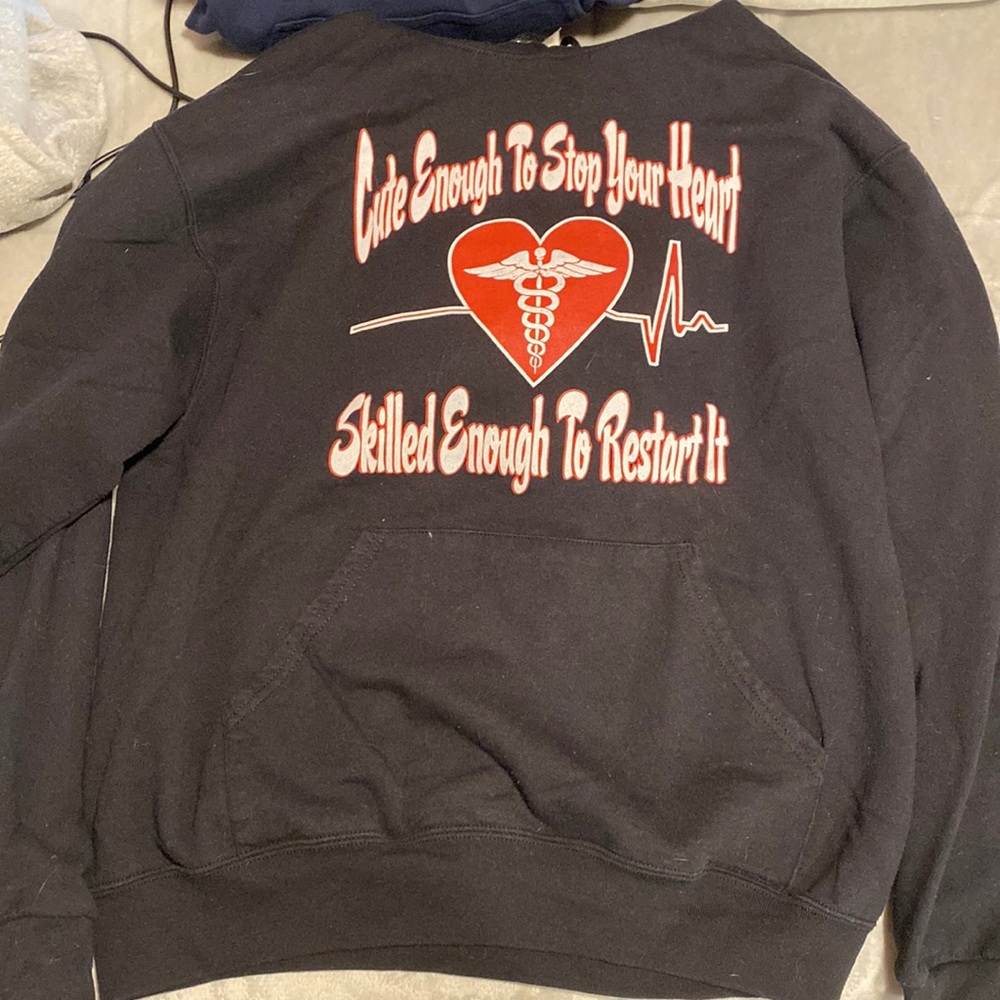 black graphic hoodie